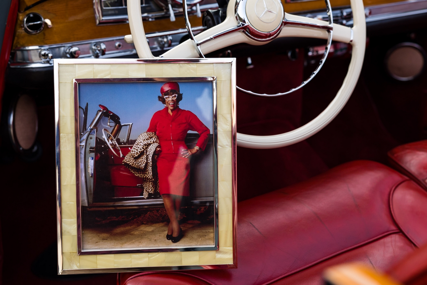 Ella Fitzgerald 1959 Mercedes Benz 300D interior with Ella photo