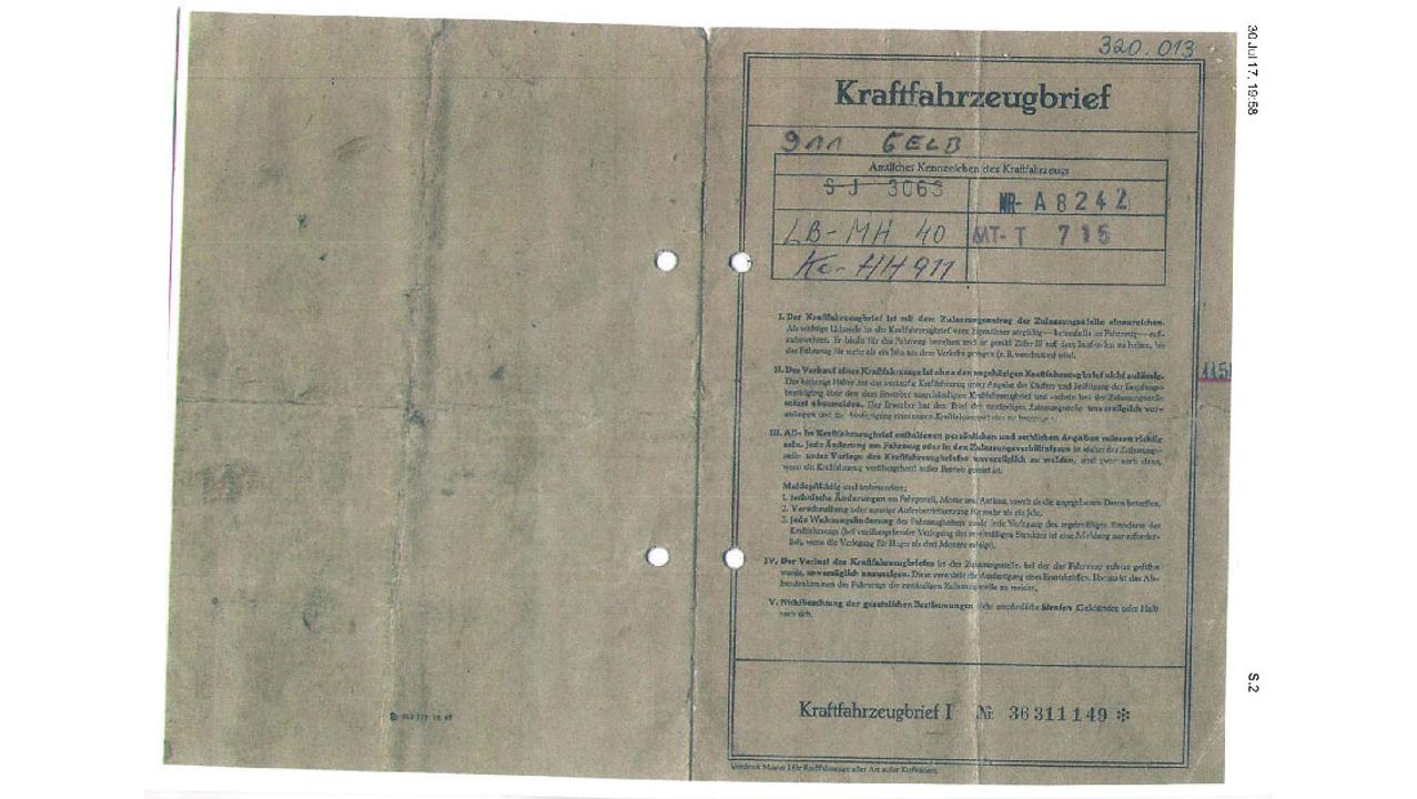 low vehicle registration document hans mezger 2018 porsche ag