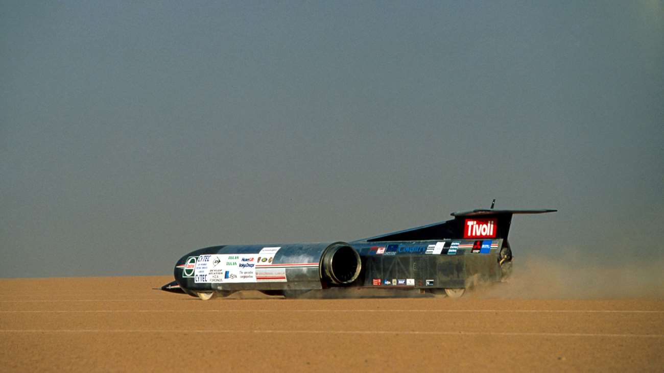 coolest land speed record cars 9 thrust ssc al jafr testing 1996 sutton mi goodwood 22042021