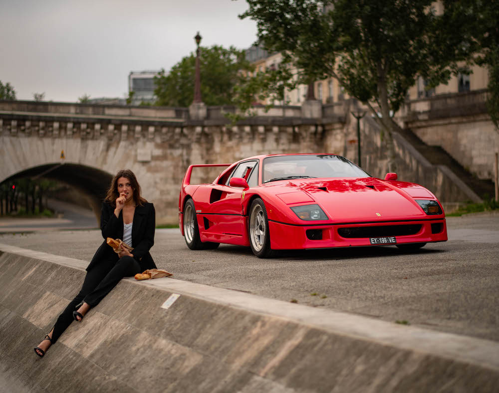 A Ferrari F40 shows up in Paris