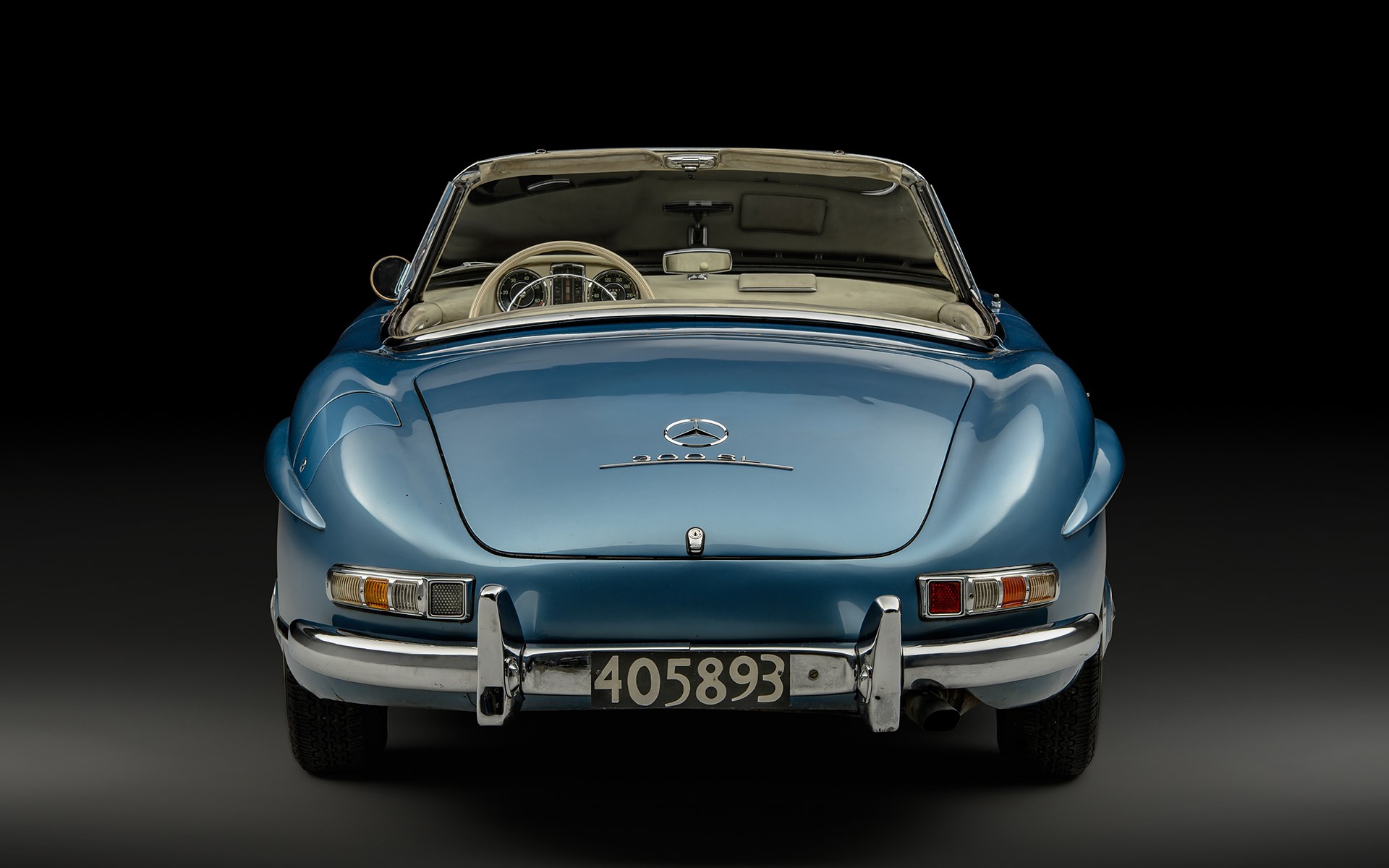 Rear of Fangio's 1958 Mercedes-Benz 300 SL Roadster offered by RM Sotheby's Private Sales