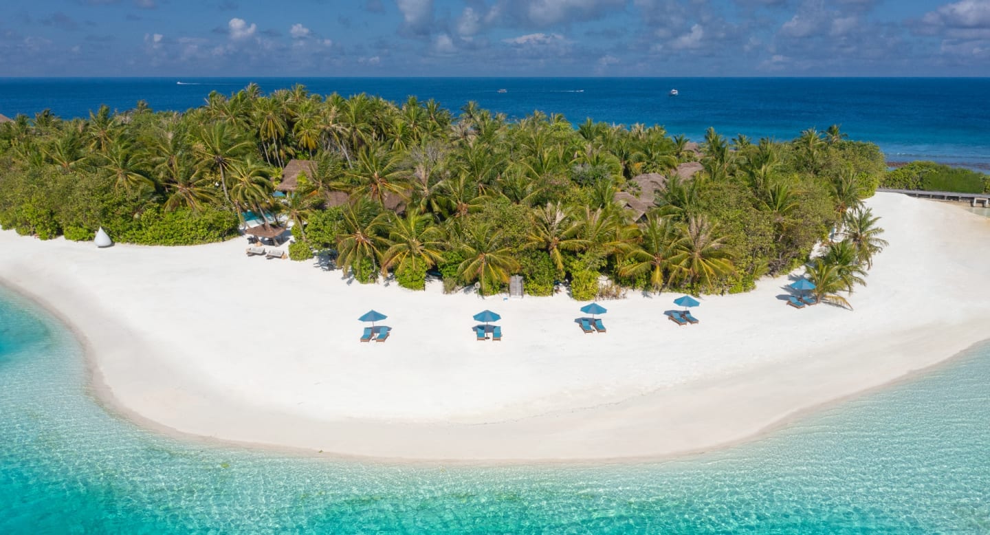 naladhu private island maldives beach aerial 2