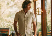 The Short Sleeve Jack in Natural & Espresso By Taylor Stitch