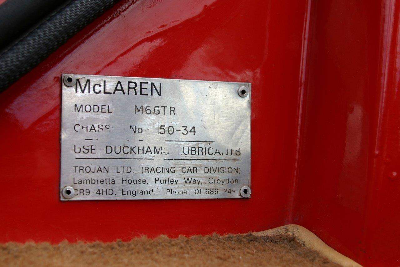 McLaren M6GT chassis plate
