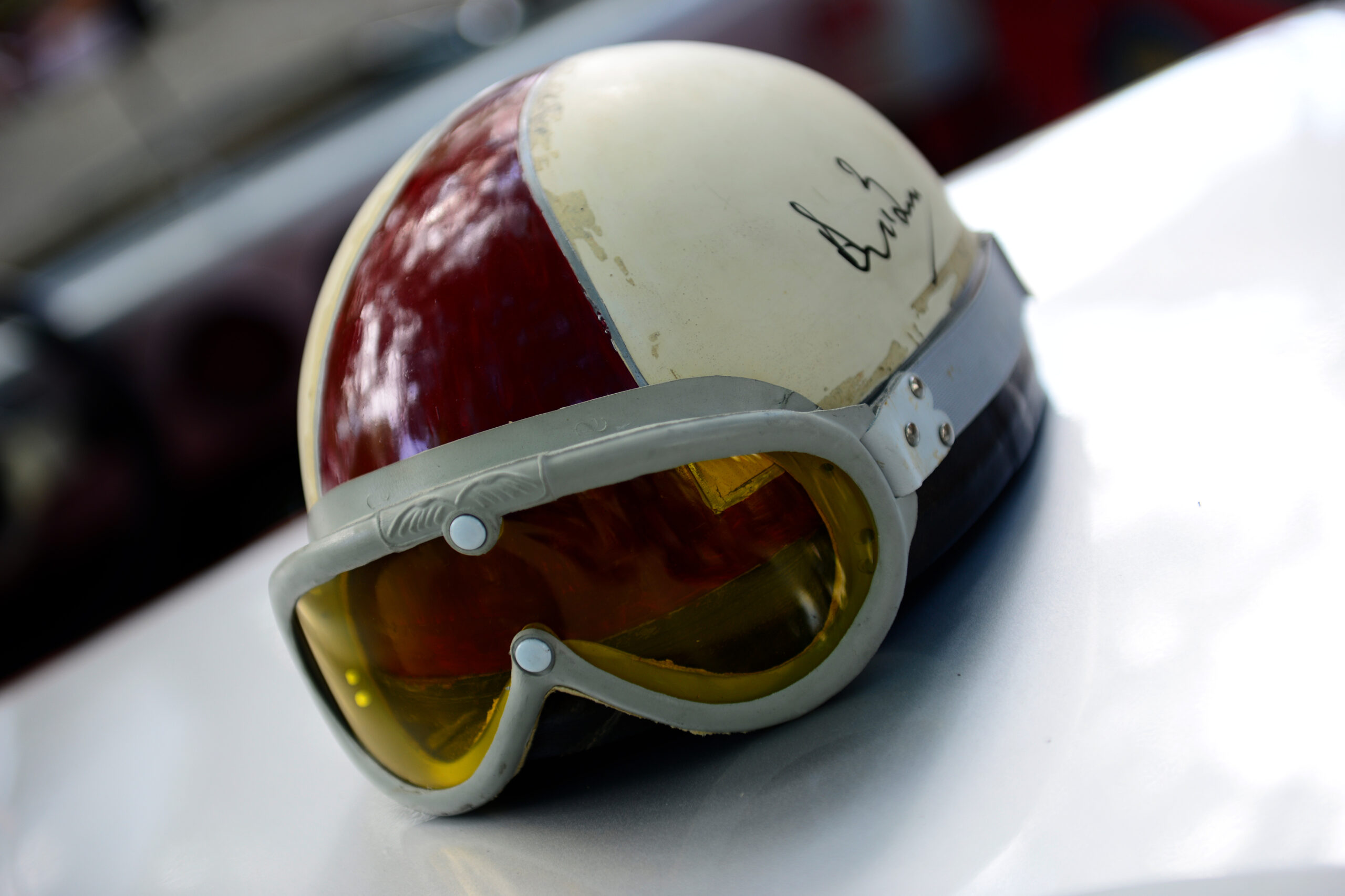 Vintage race sale car helmet