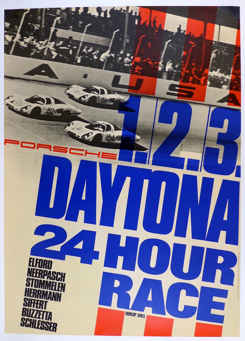 Tony’s Choice: 1-2-3 Daytona 1968 Porsche Factory Poster