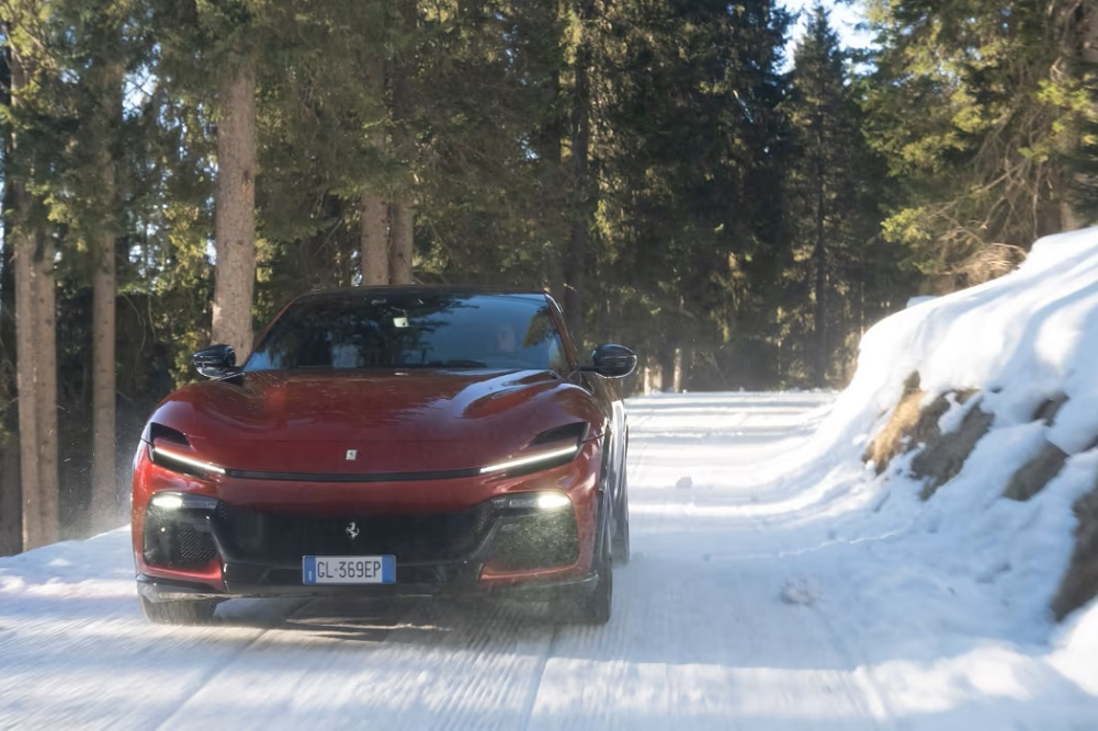 Snow Fun- Ferrari Purosangue Gets Testes On Icy Roads