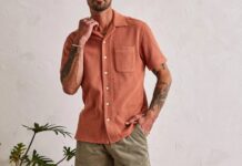 The Latigo Shirt In Copper Herringbone By Taylor Stitch