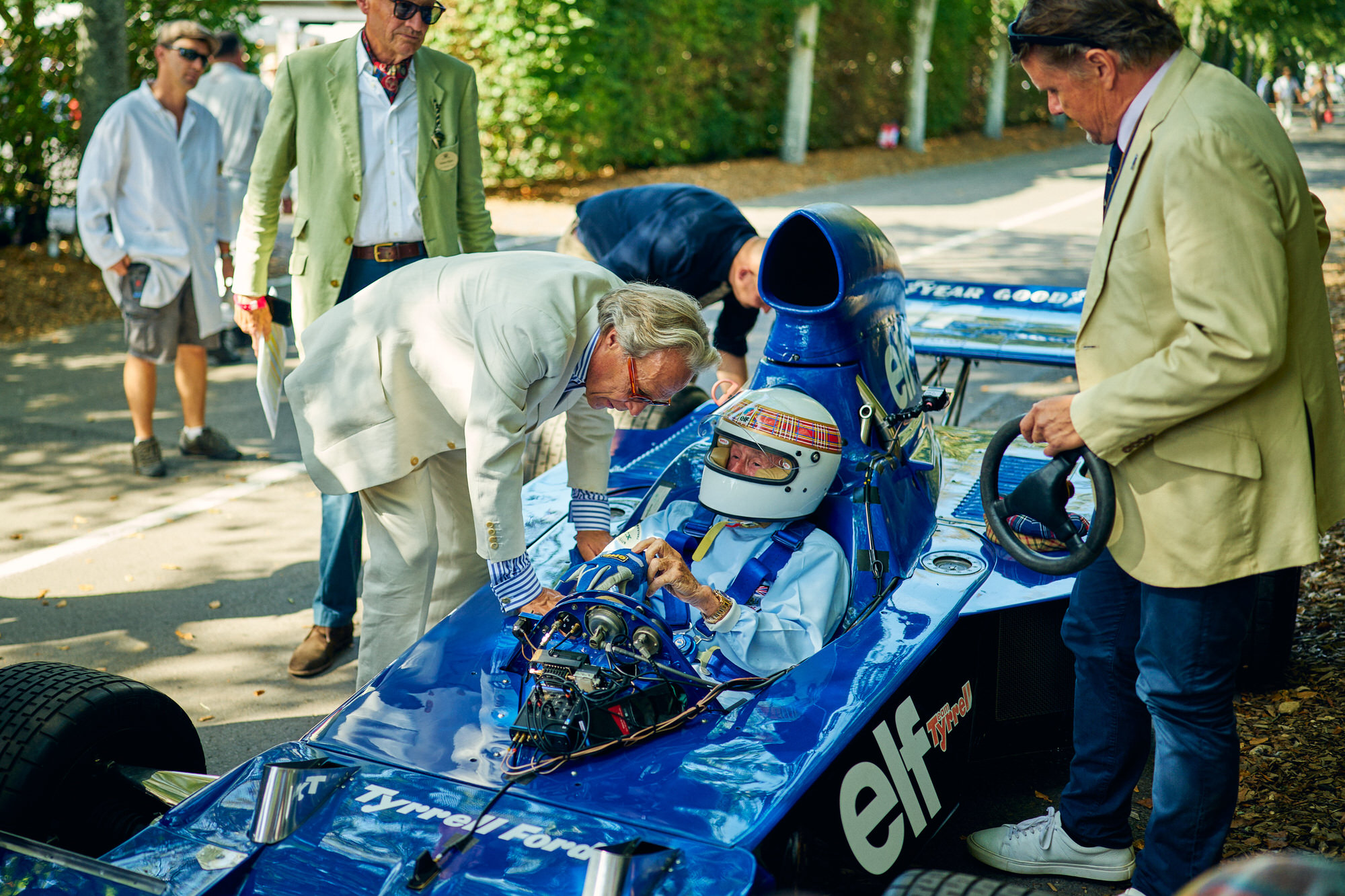 The Duke of Richmond with Sir Jackie Stewart at the 2023 Goodwood Revival. Ph. by Dominic James.