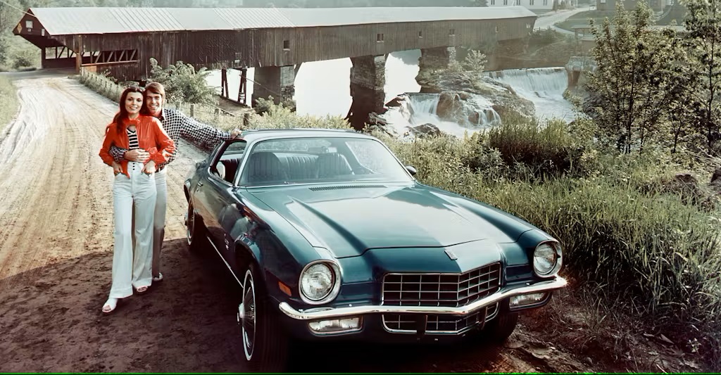 1972 Chevrolet Camaro Couple front three quarter covered bridge scaled 2