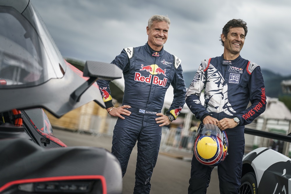 David Coulthard and Mark Webber join the Oracle Red Bull Racing line up at the 2024 Festival of Speed. Ph. by Red Bul Racing