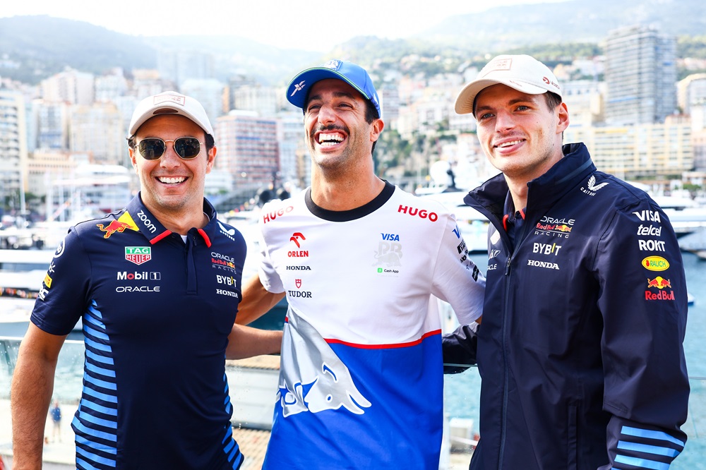 Oracle Red Bull Racing drivers Max Verstappen Sergio Perez and Daniel Ricciardo visit the Goodwood Festival of Speed 2024. Ph. by Red Bull Racing 1