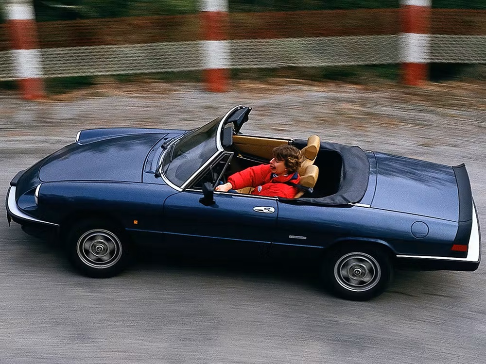 Late 80 Alfa Romeo Spider high angle action