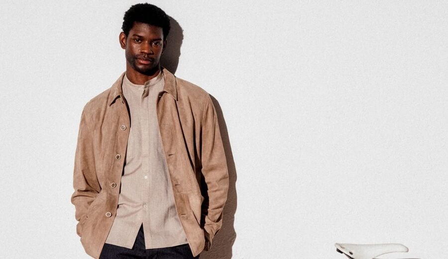Stone Suede Over Shirt By Connolly England