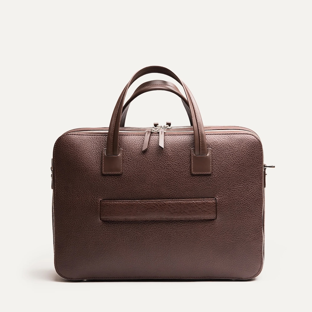 Lundi Paris 36 Hour Laptop Briefcase 10 Porte documents en cuir homme pour ordinateur 13 15 17 pouces lundi Tilio marron TIL5.II 14.jpg