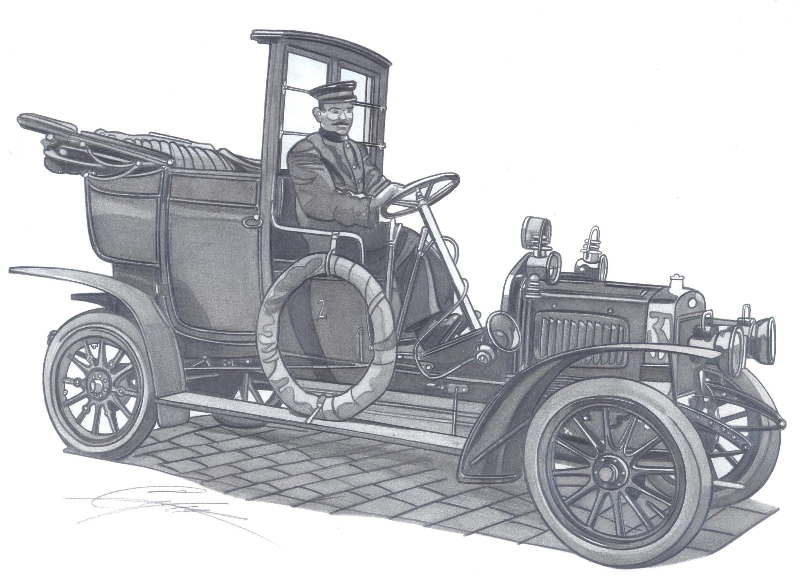 Laurin Klement typ F taxi 1907 scaled