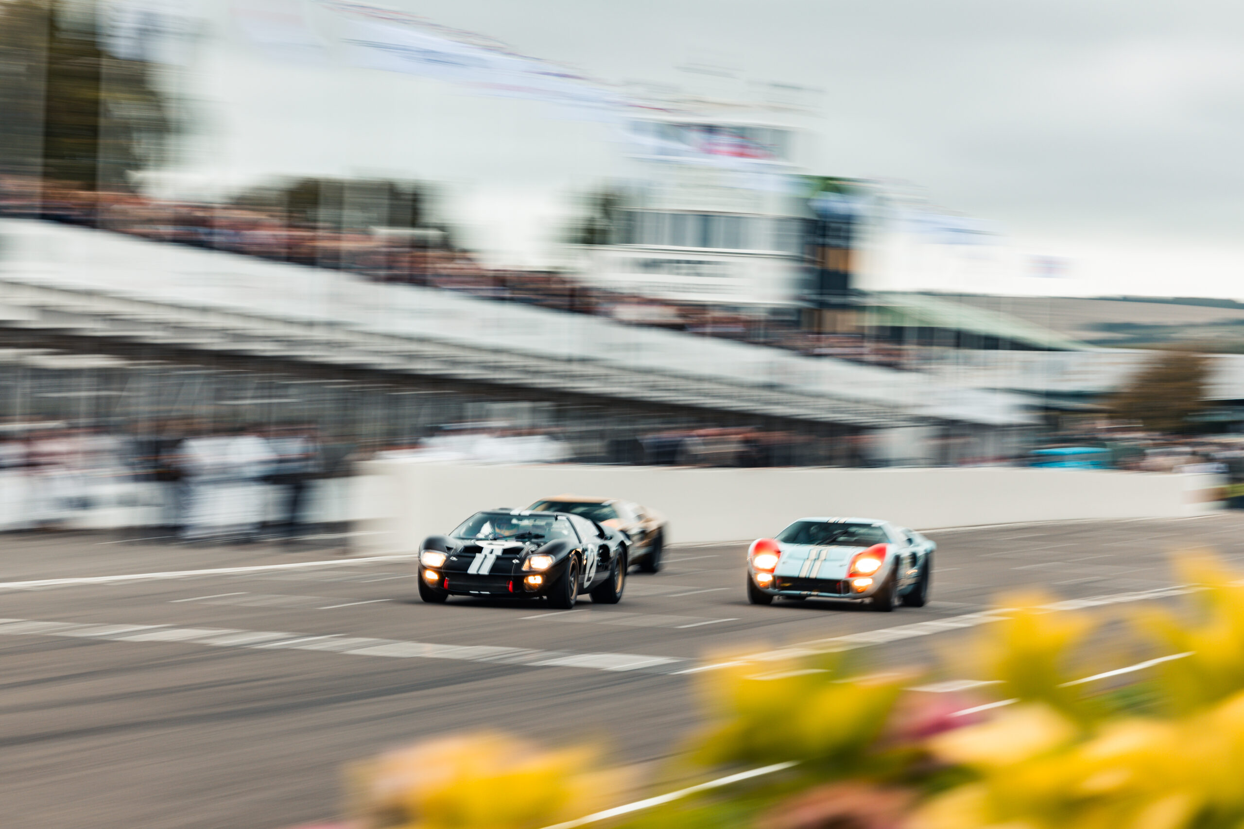 Le Mans 66 Trio at the Goodwood Revival presented by DUNLOP Ph. by PA Media scaled