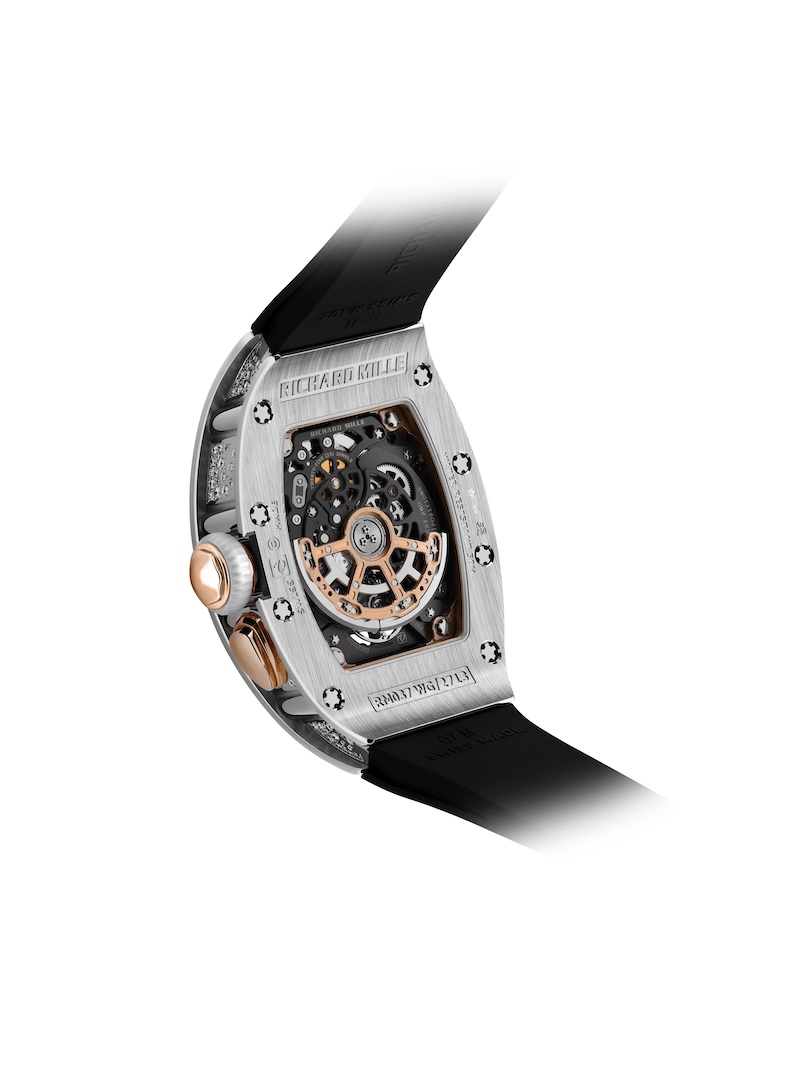 rm 037 white gold snow set mop dial 3 4 back wb